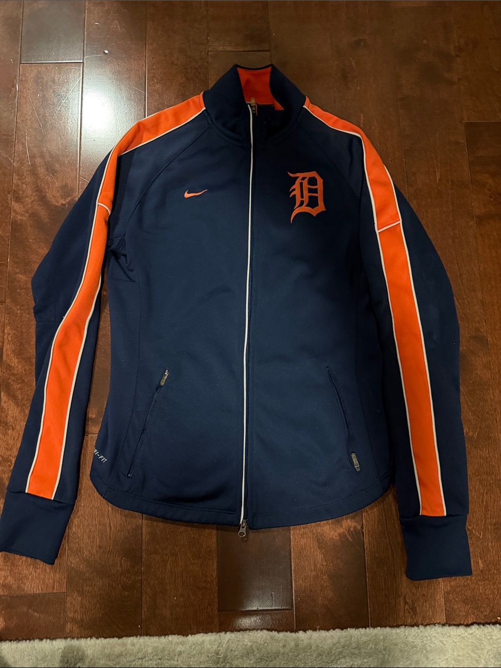 Nike Navy & Orange Detroit Tigers Track Jacket